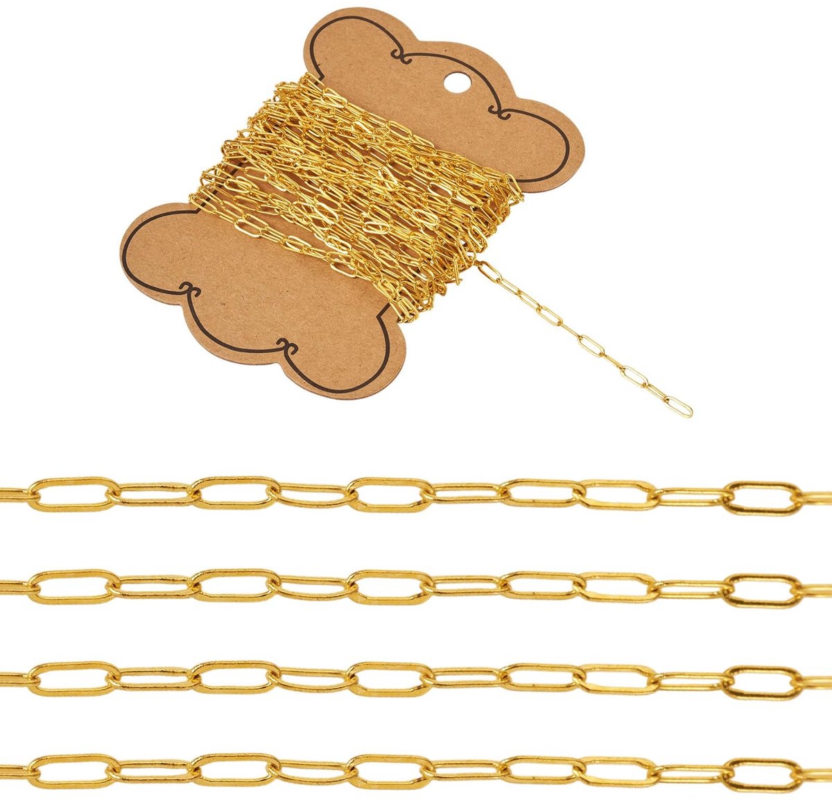 Dailygoods - Messing Paperclip Kettingen voor Creatieve Sieraden Maken