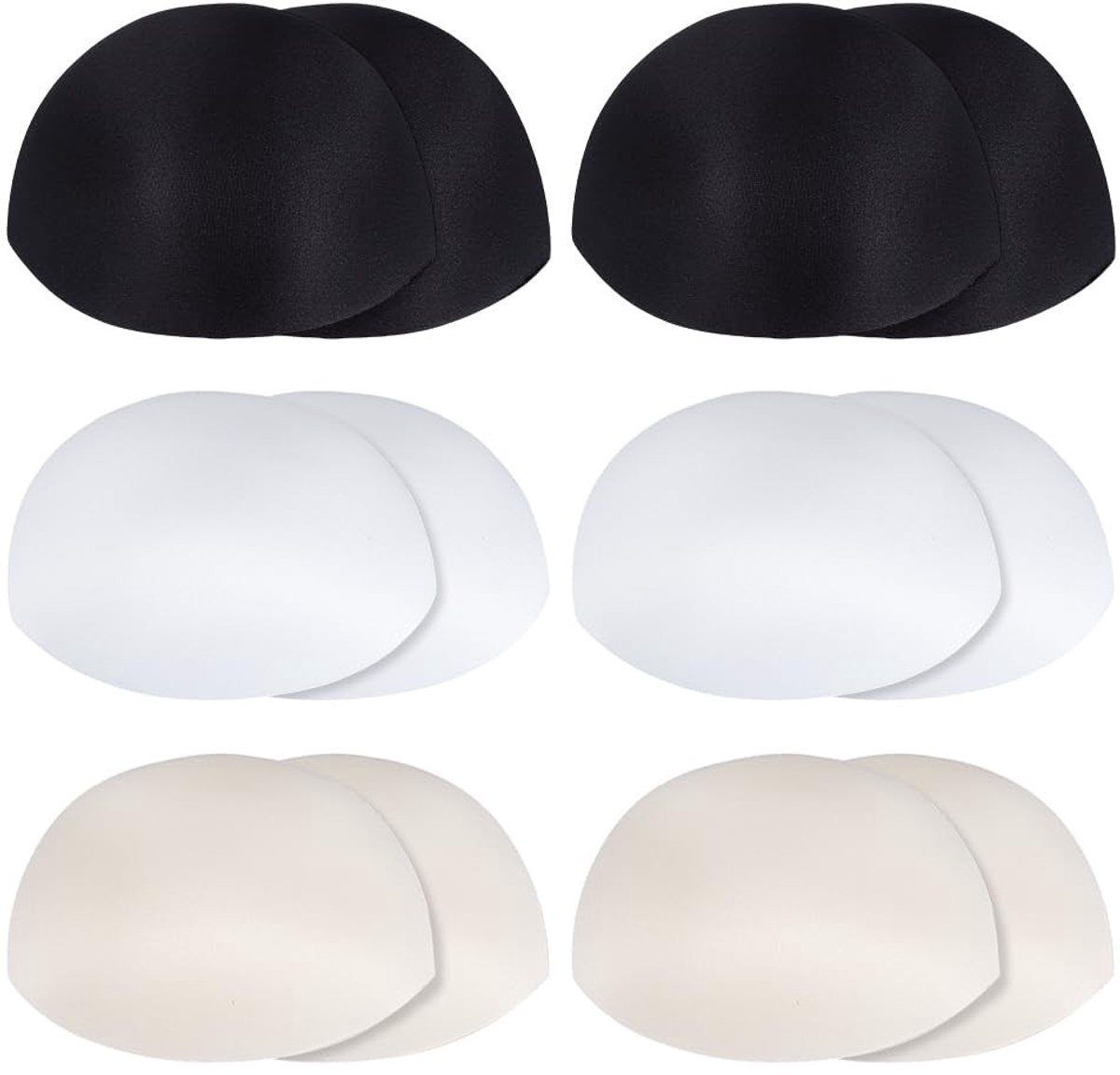 Dailygoods- Borstvullingen - Push-up Pads - 3 Kleurvarianten - Zachte Sponsconstructie - Natuurlijke Vormondersteuning - Geschikt voor Jurken/Badpakken/Sportbeha's