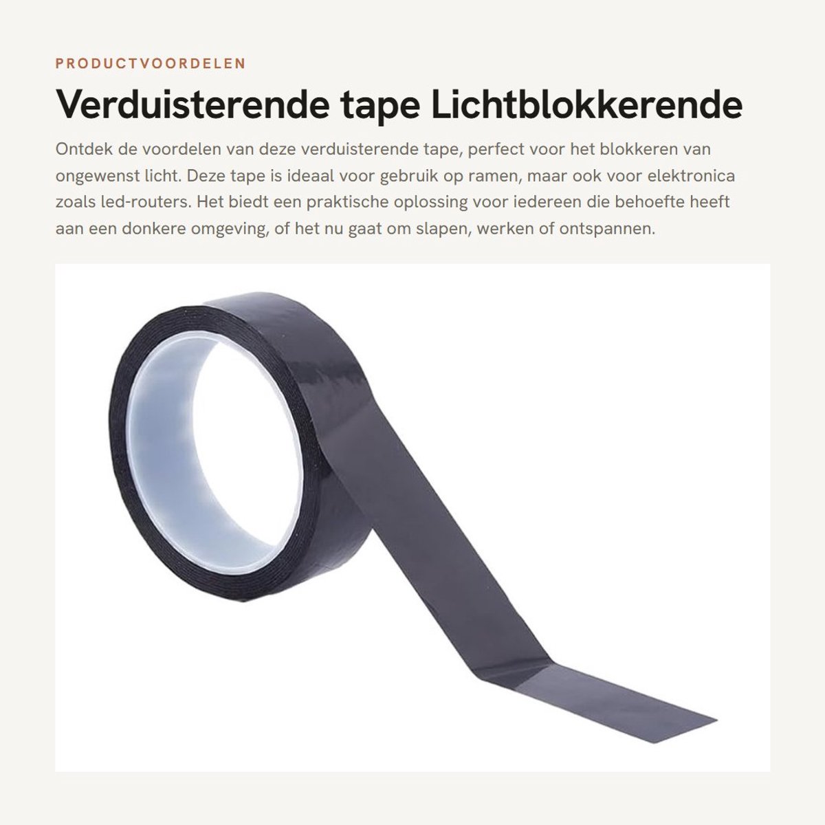 Dailygoods - Verduisterende tape - Lichtblokkerende sticker - Ideaal voor ramen - Zwart - Dimband - Verstevigd en eenvoudig aan te brengen - Geschikt...