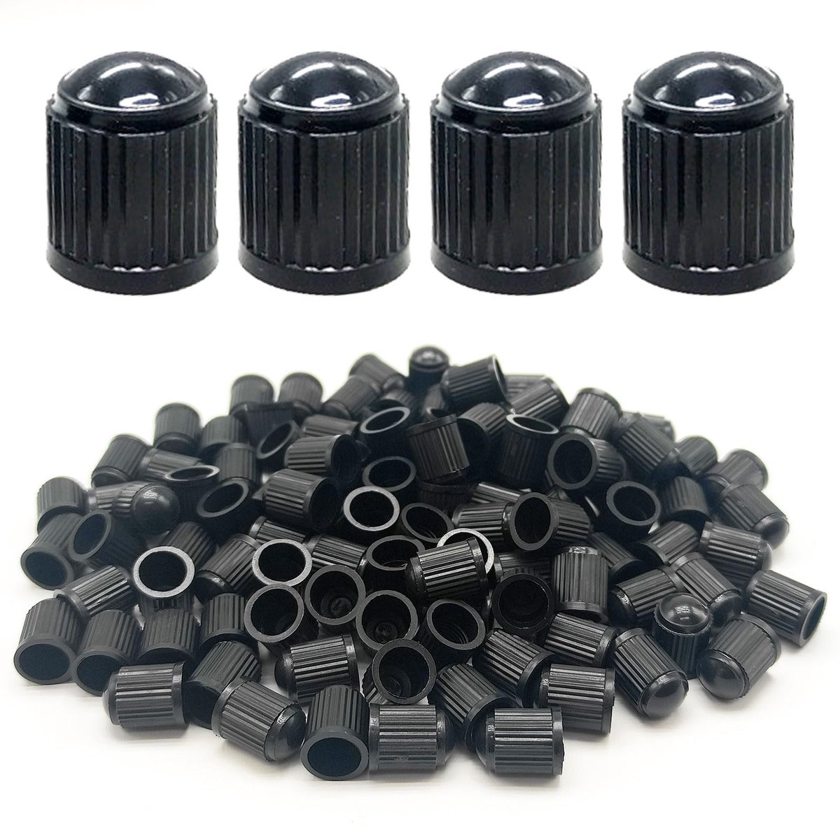 Dailygoods- Bandenventieldoppen 100 stuks - Stofkappen - Kunststof - Antislip - Universeel - Afmeting 13 mm × 10 mm - Ventieldoppen
