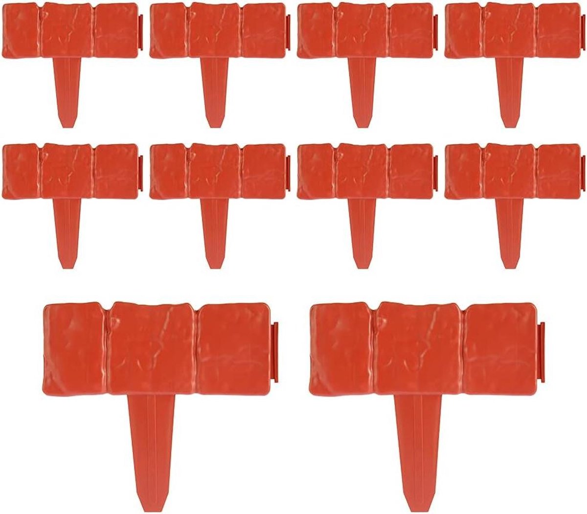 Tuinrand Steenlook - Plastic randen - Borders Afscheiden - Makkelijke Installatie - 10 Stuks - Oranje