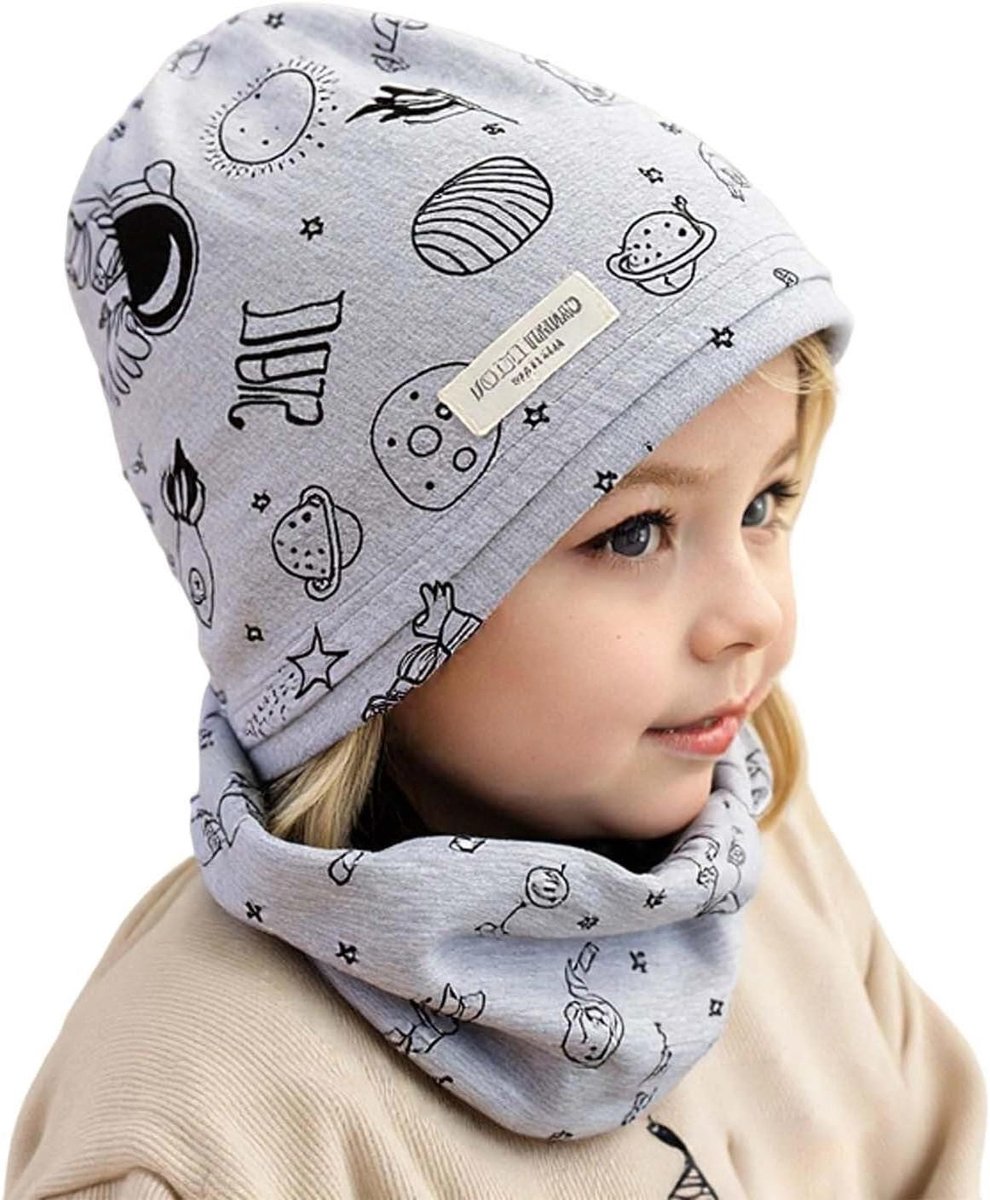 Kinder Muts en Sjaal - Winter Set - Warm Blijven - Dubbele Laag - 120 g - As Shown