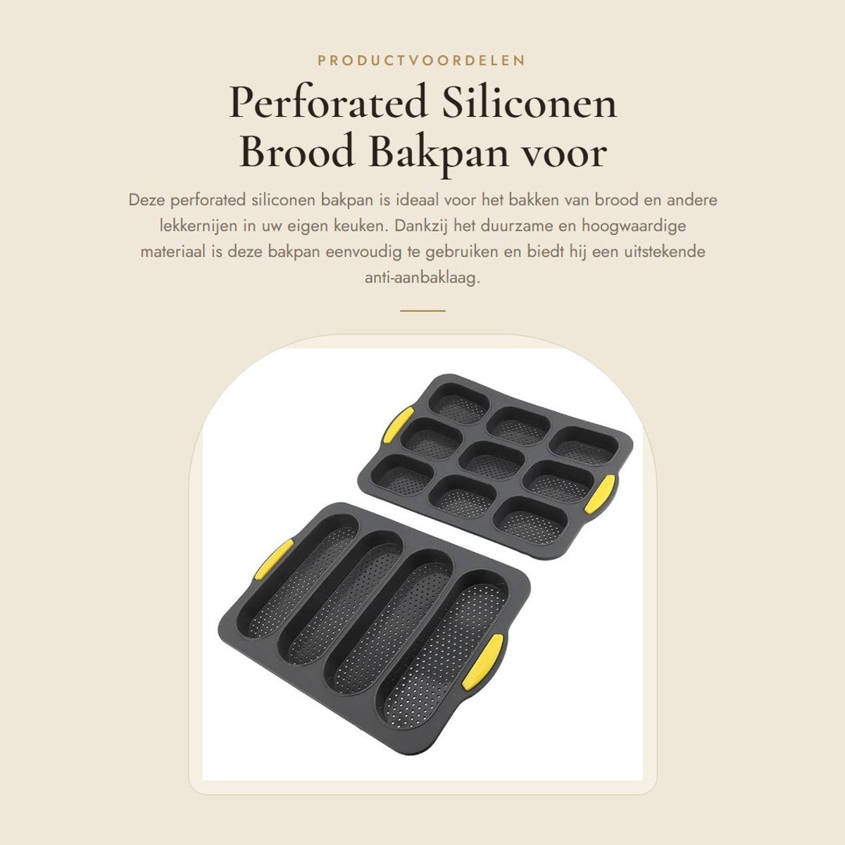 Dailygoods- Broodbakpan Duurzaam - Siliconen Bakvorm - Perforated Bakvorm - Gemakkelijk Af Te Lossen - Thuiskeuken - Roestvrij Staal