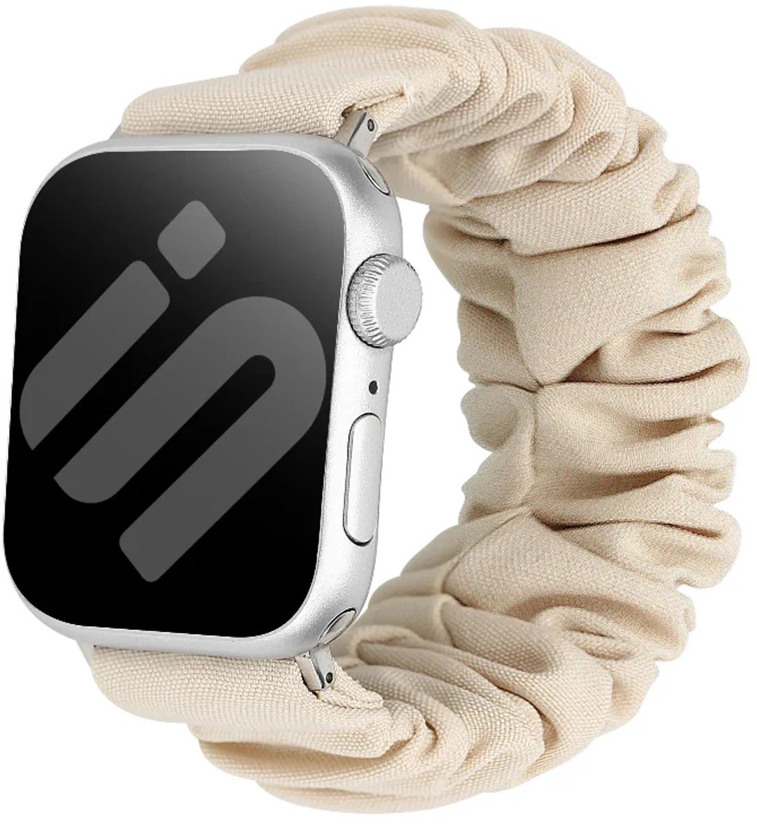 Strap-it Scrunchie bandje Nylon 38/40/41/42mm geschikt voor Apple Watch 1/2/3/4/5/6/7/8/9/10/11/SE/SE2/SE3 - Maat: 38/40/41/42mm (Sterrenlicht)