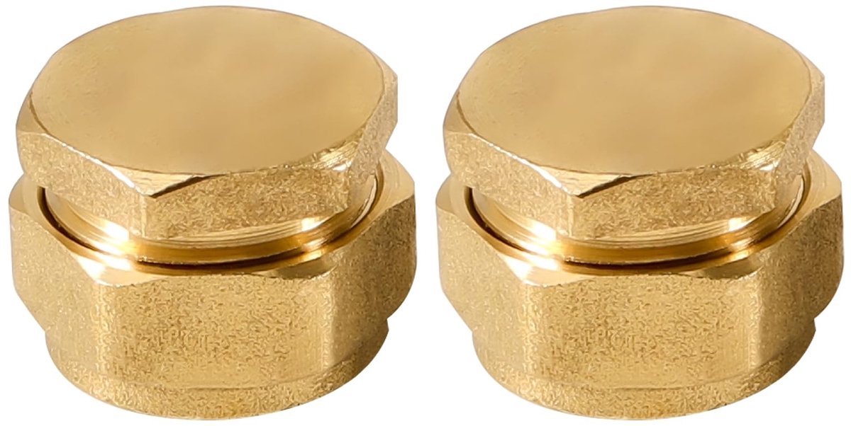 Dailygoods- Schroeffitting Stop - 2 Stuks - Messing Klemring - Overgang - Voor Aluminium Composietbuis - Buitendiameter 16 mm - Fitting