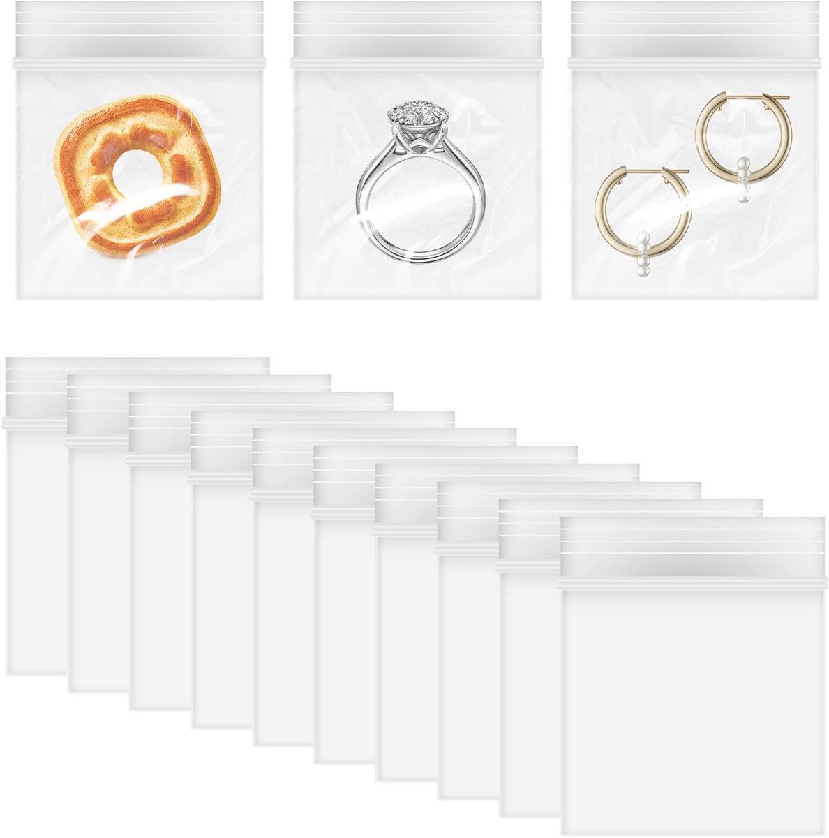 Dailygoods- Zipper Zakjes 200 Stuks - Opbergbakjes Klein - Ritszakjes - Transparante Zakjes - Zipper Bags - 2.5x3 cm - Opbergzakjes