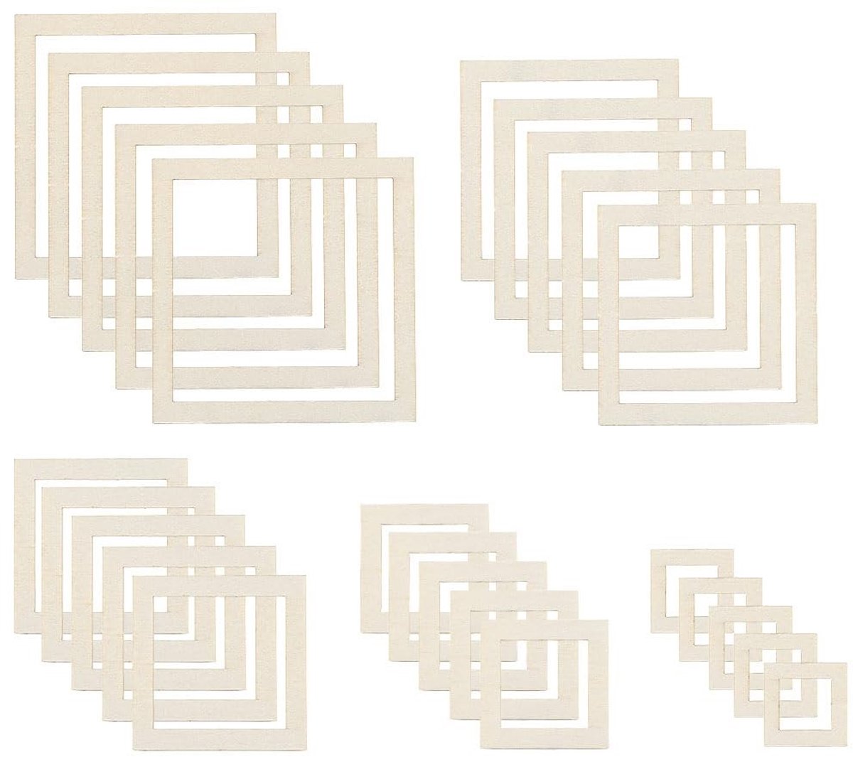 Dailygoods- Fotolijsten 100 Stuks - Houten Fotolijsten - Muurkunst Accessoires - DIY Decoraties - Vierkante Frames - Kleine Maten - Mini Fotolijsten
