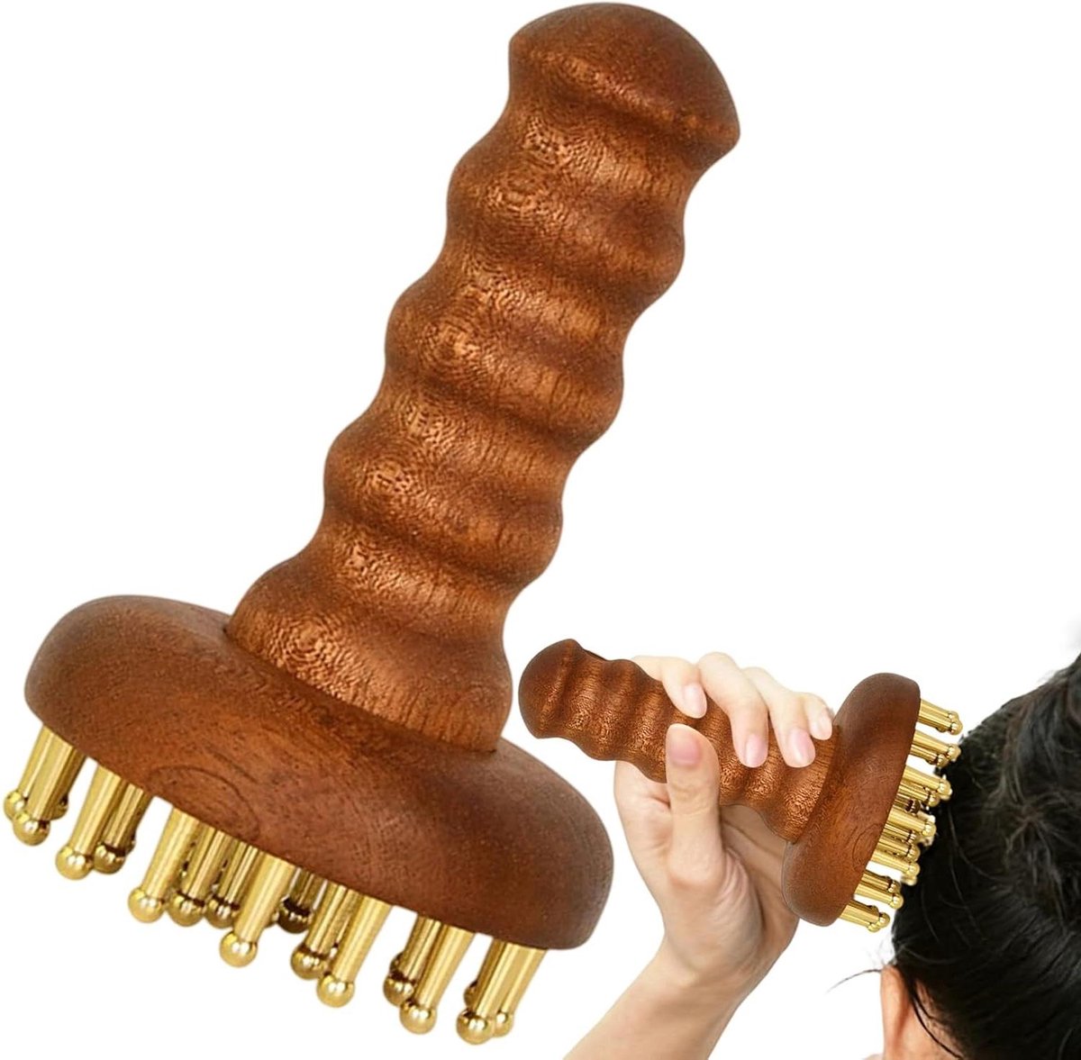 Koperen Massagekam - Gua Sha Tool - Spanning Verlichten - 29 Tanden Ontwerp - 15 x 9 x 9 cm