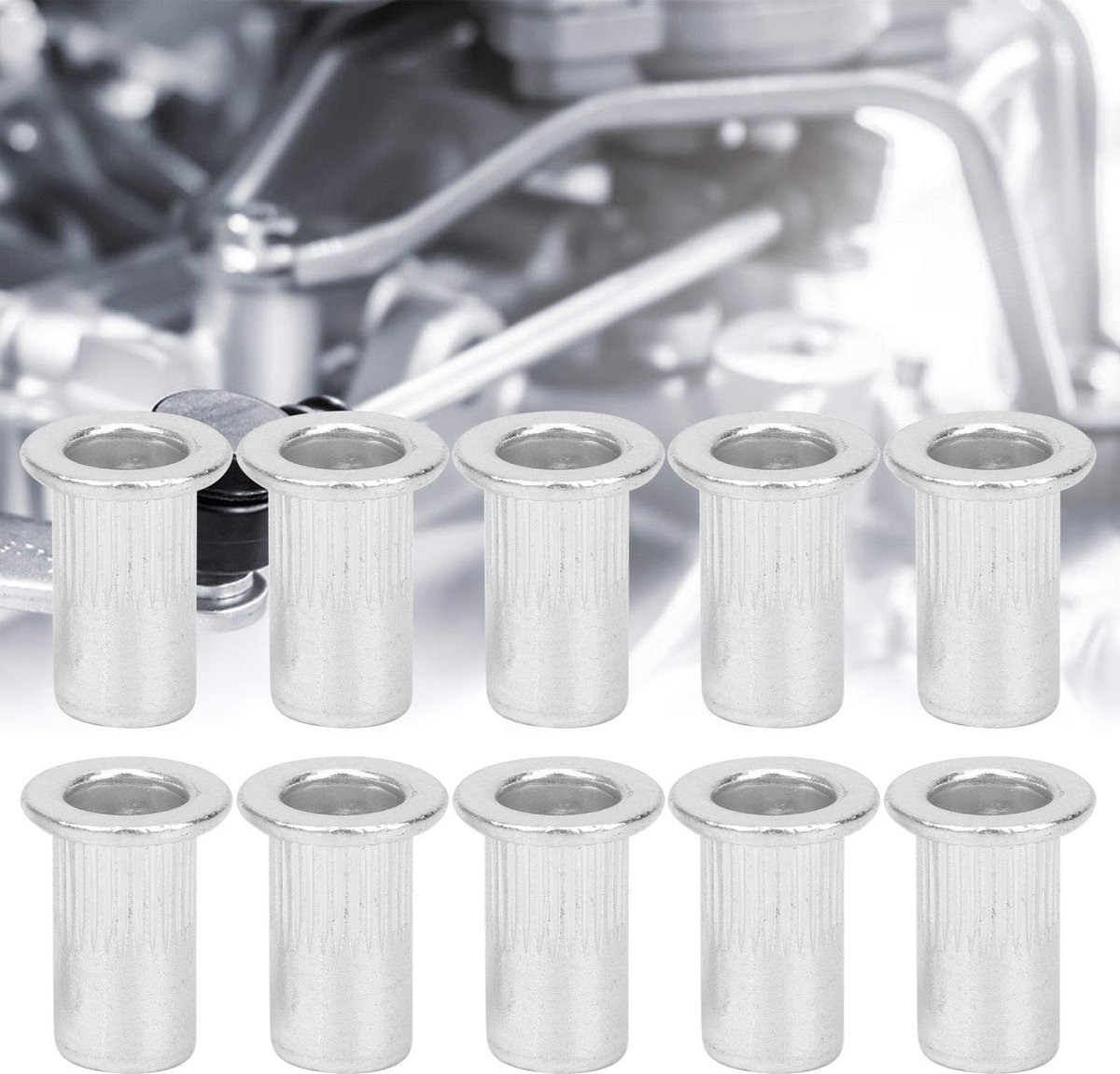 Dailygoods- Blindklinkmoeren M5 Aluminium - 100 Stuks - Eenvoudig te Bedienen - Sterke Klinkkracht - Duurzaam Gebruik - Geschikt voor Bevestiging - Klinkmoeren