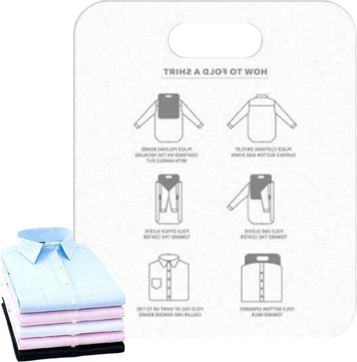 Kleding Organizer - Vouwplank Kleding - Efficiënt Opbergen - Duurzaam Materiaal - 30 x 25 cm - Wit