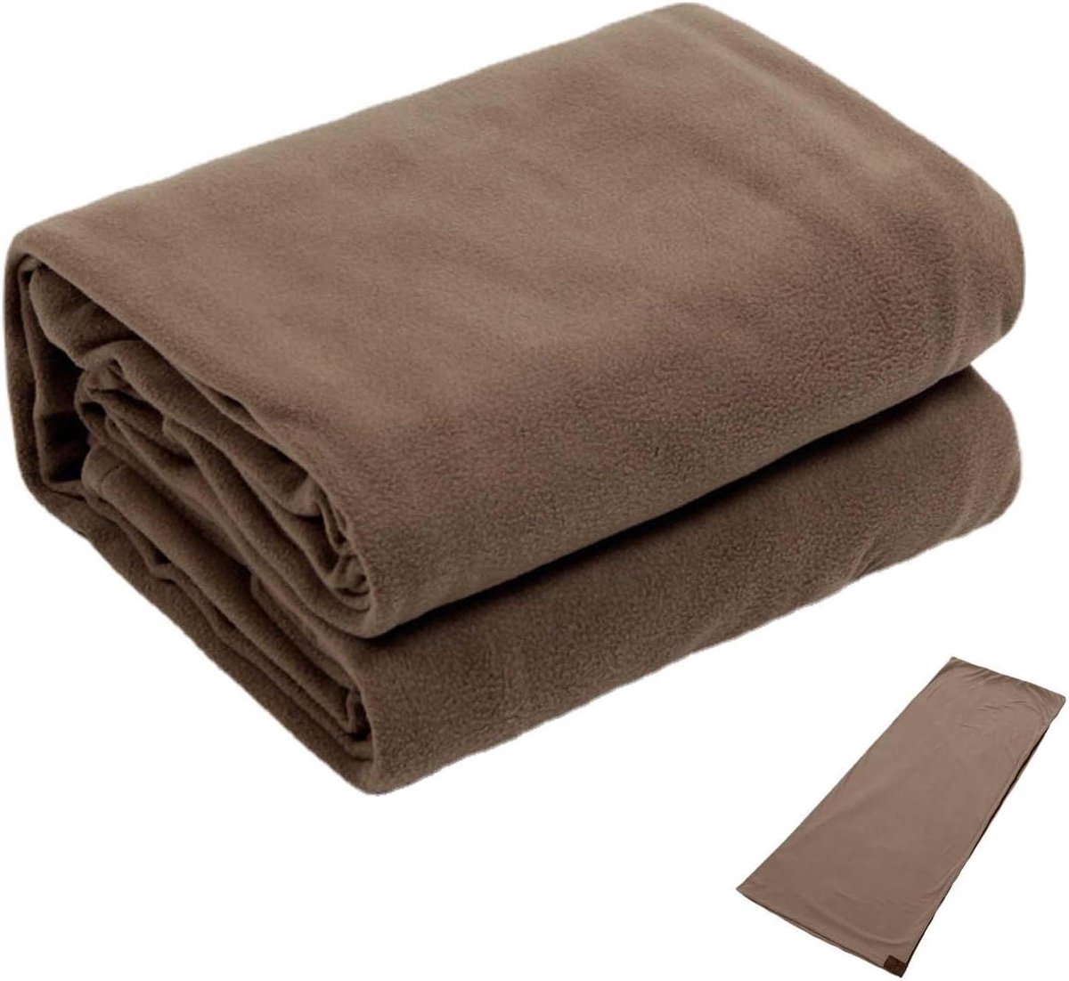 Fleece Slaapzak Liner - Binnenvoering Slaapzak - Kamperen en Reizen - Ademend Polar Fleece Materiaal - 180x75 cm - Khaki