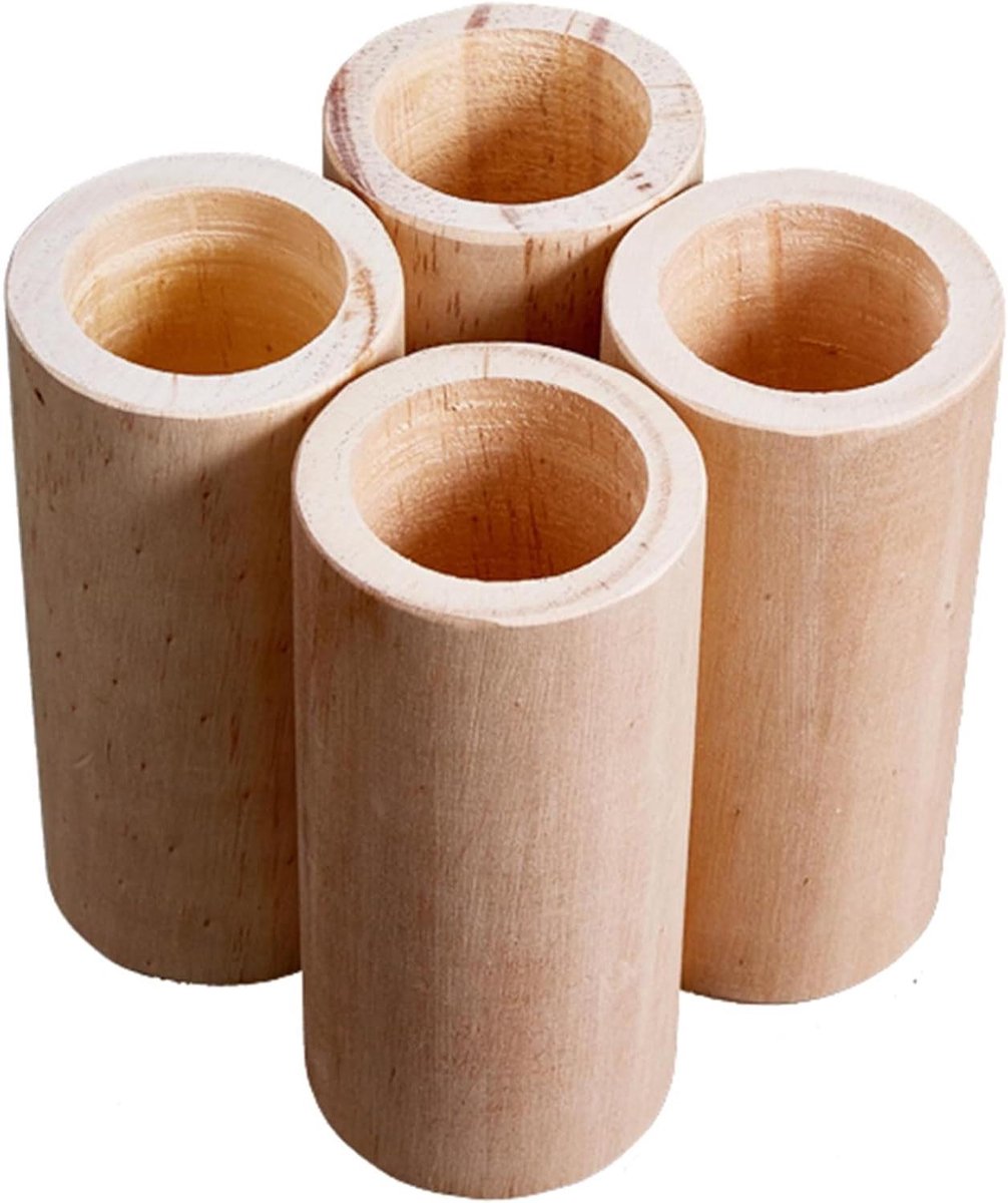 Houten Meubelverhogers - Bed Lift - Meer Opbergruimte - Massief Grenenhout - 4 Stuks 5cm - Houtkleur