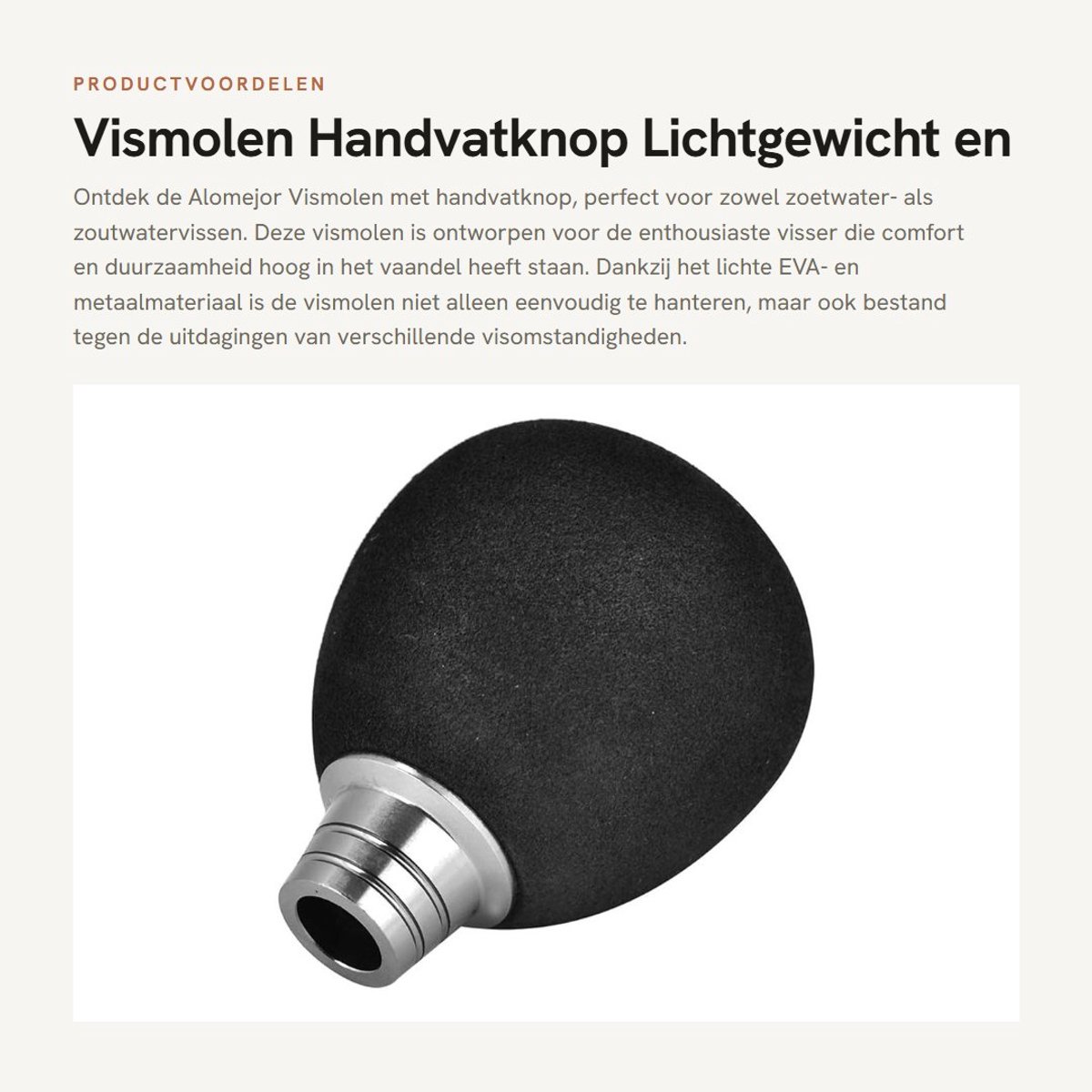 Dailygoods- Vismolen Lichtgewicht - Corrosiebestendig - Comfortabele Handgreep - Voor Zoutwater/Zoet Water - Duurzaam EVA/Metaal - Verbeterde Viservaring - Hengel