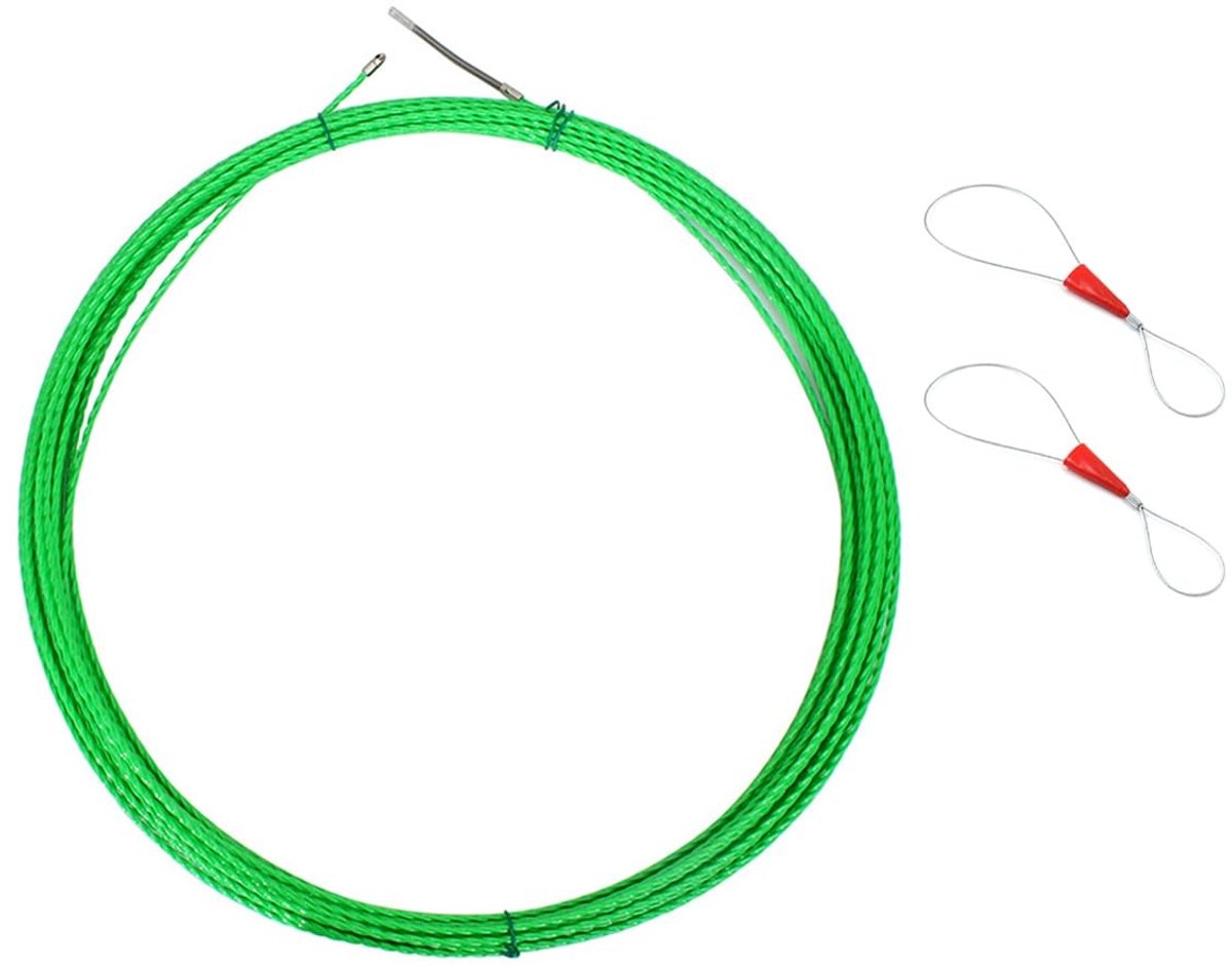 Dailygoods - Kabeltrekhulp - Spiraaltrekdraad - Eenvoudig kabels leggen - Groen - Geleidingsveren - 20 meter - Geschikt voor plastic buizen - Accessoi...
