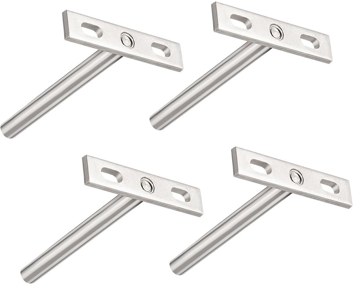 Dailygoods- Plankbeugels 4 Inch - Verborgen Plankdragers - Roestvrij Staal - Heavy Duty Ondersteuning - Wandmontage - Maximale Ruimteoptimalisatie - Planksteunen
