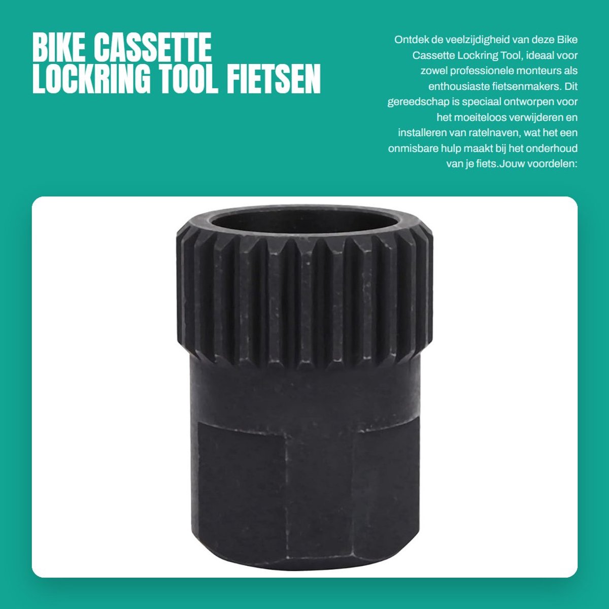 Dailygoods- Lockring Tool Hoogwaardig Chroom-Vanadiumstaal - Fietsgereedschap Koffer - Fiets Gereedschap Set - Gereedschapskoffer Fiets - Verlengde Buiten Zeskant