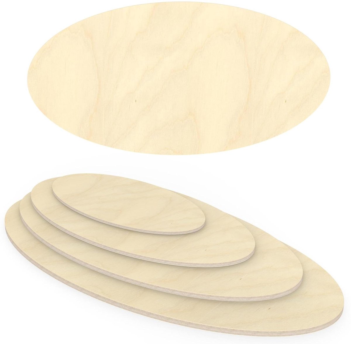 Multiplex Plaat Elliptisch - Berken Houtplaat - Meubels Maken - Professionele Kwaliteitsklasse - 1000 mm x 800 mm - Natuurlijk Berken
