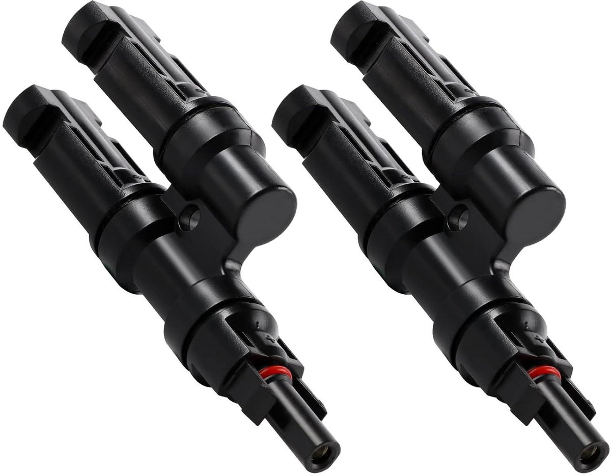 Zonnepaneel Connectoren - Y-Splitter Kabel - Parallel Schakelen - IP68 Waterdicht - 10-14 AWG - Zwart