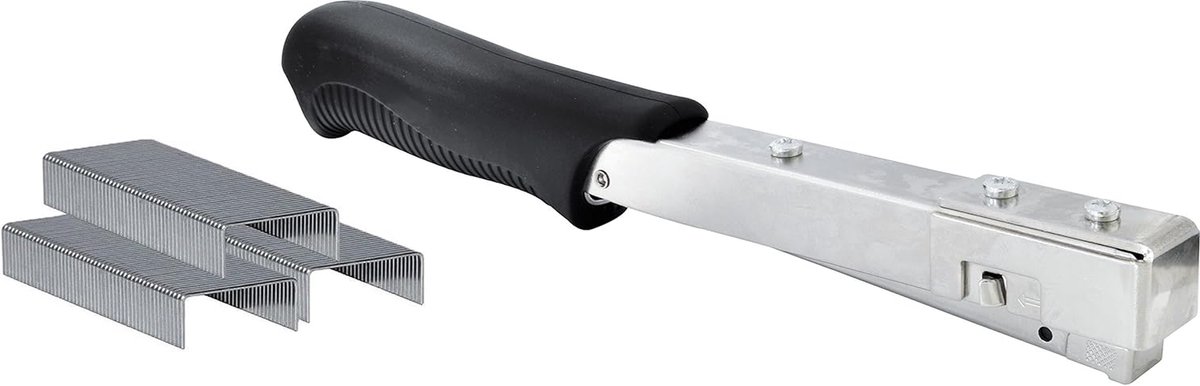 Hamertacker R19 - Nietpistool Tacker - Hout Verbindingen - Volledig Stalen Constructie - 10.000 Nietjes - Zilver