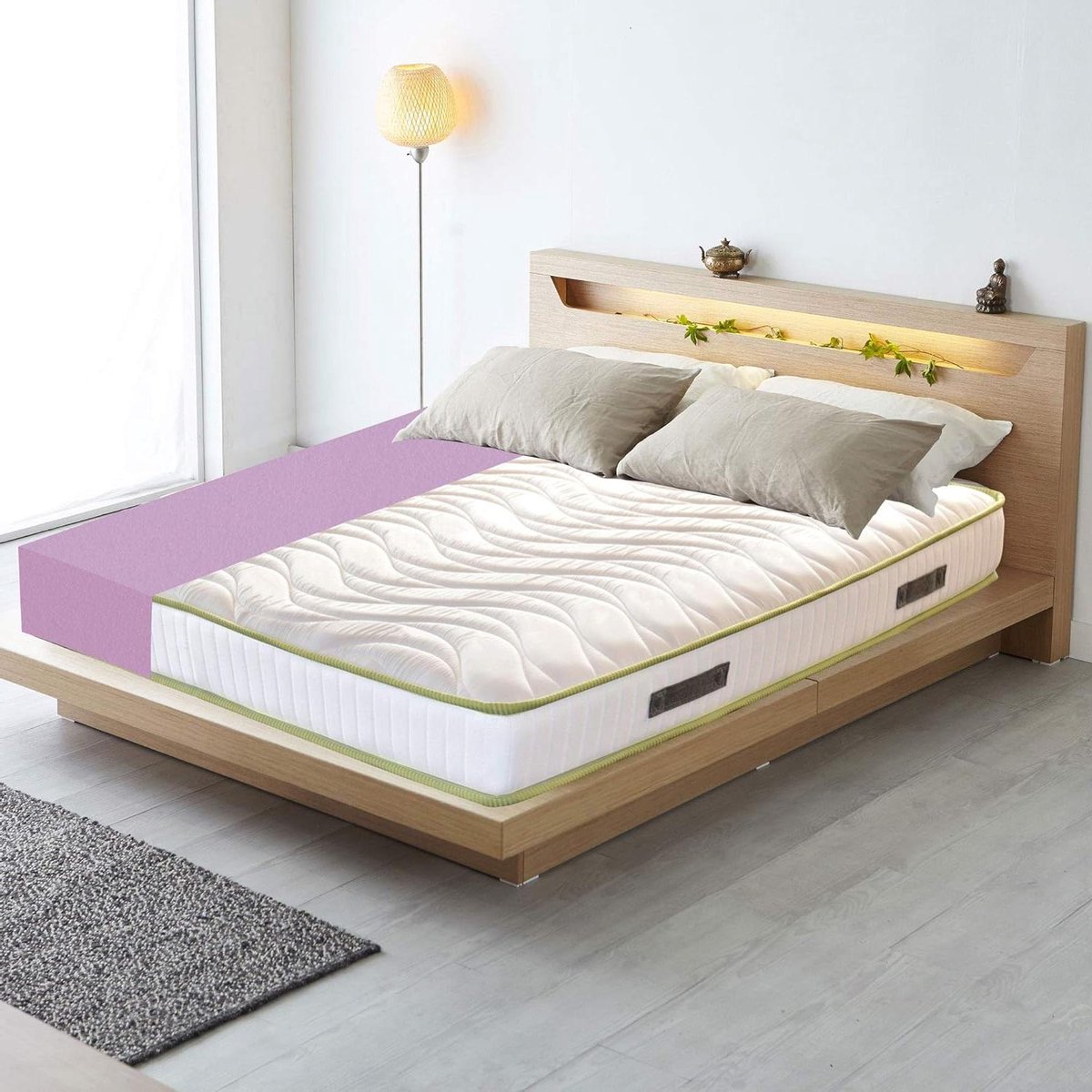 Air matras - Polyurethaan matras - Orthopedisch slapen - Anti-mijt stof - 120 x 195 cm - Geel