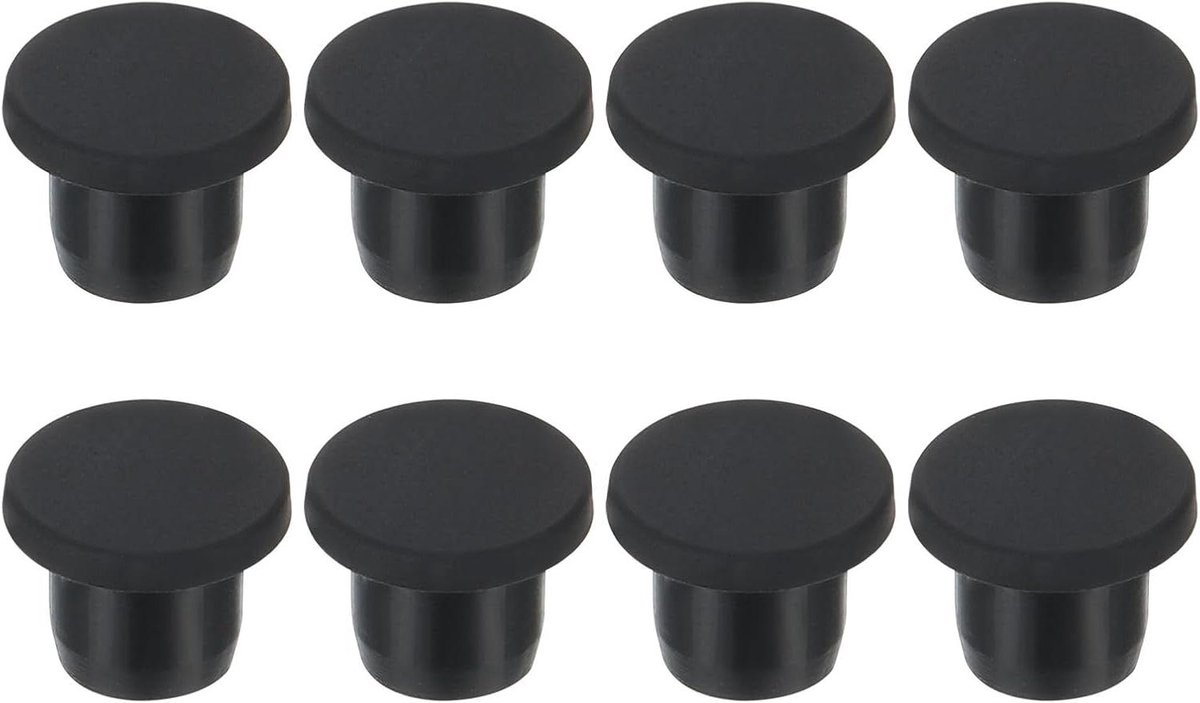 Rubberen Stoppers - Afsluitdoppen - Gaten Afsluiten - T-Vorm - 10mm - Zwart