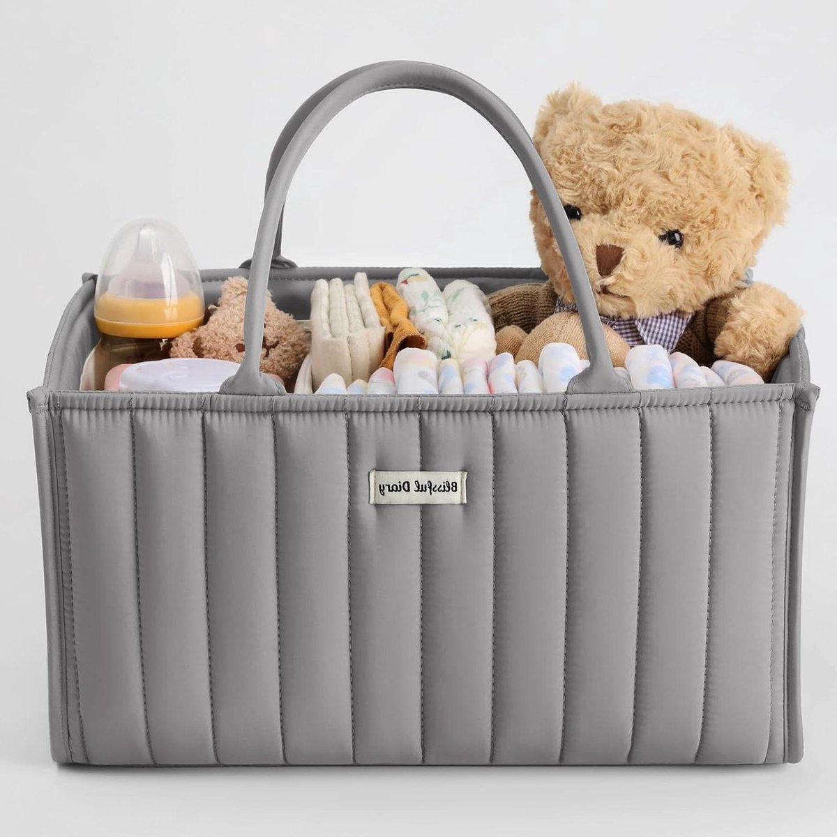 Luier Organizer - Opbergmand Baby - Baby Spullen Houden - Met Verwijderbare Delers - 38 x 25 x 18 cm