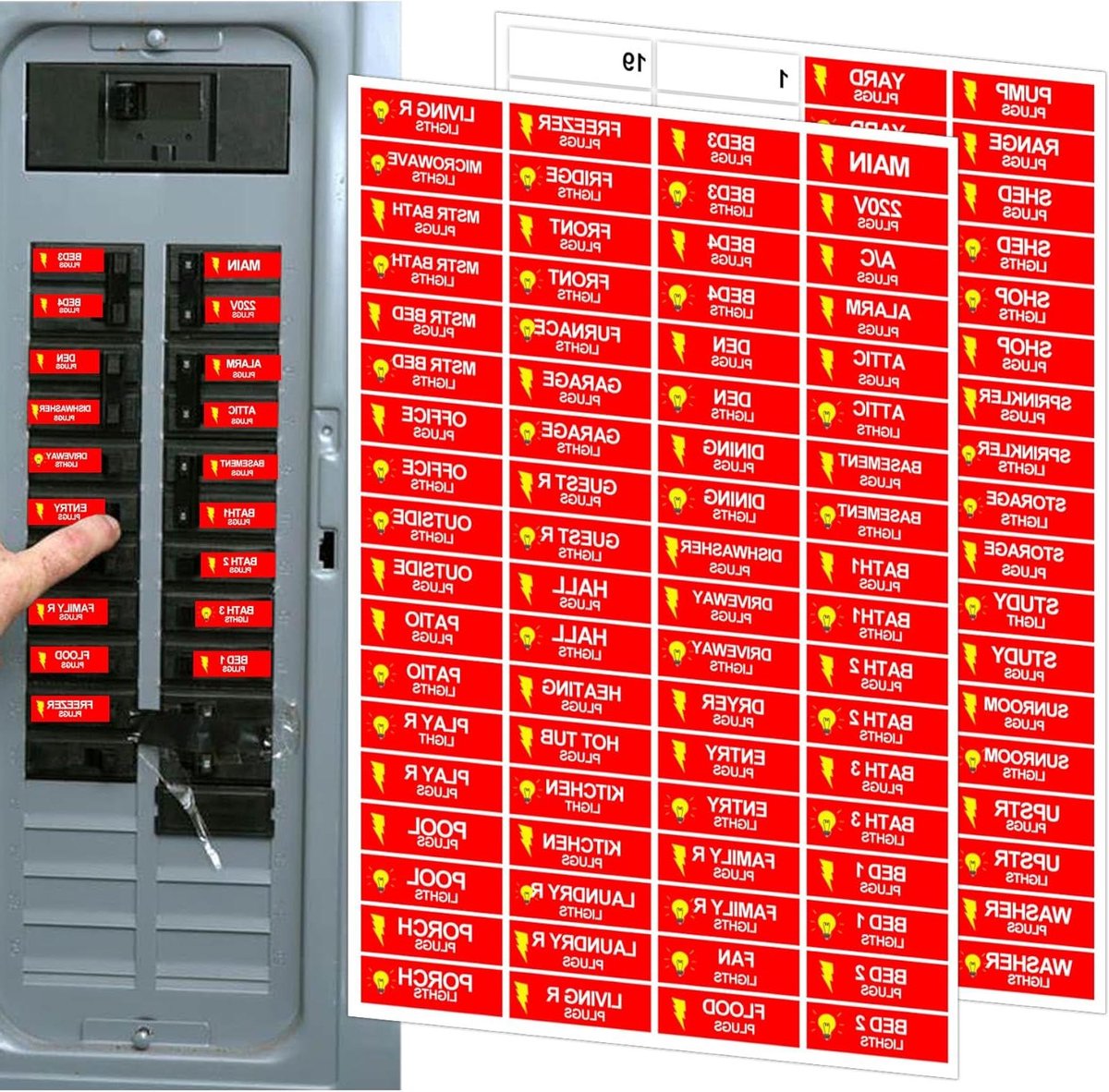 Circuit Breaker Labels - Sticker Set Identificatie Stickers - Groepen Kast Markeren - Waterproof Vinyl Materiaal