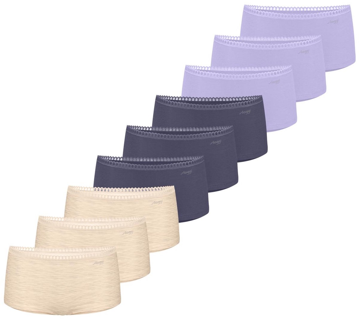 sloggi Dames shorts slip 9 pack GO Crush