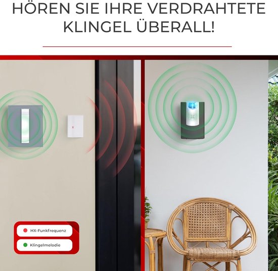 Draadloze Deurbel Set - Bel Systeem - Huishouden Organiseren - HX Systeem Uitbreidbaar - 14 x 4 x 9 cm — afbeelding 2