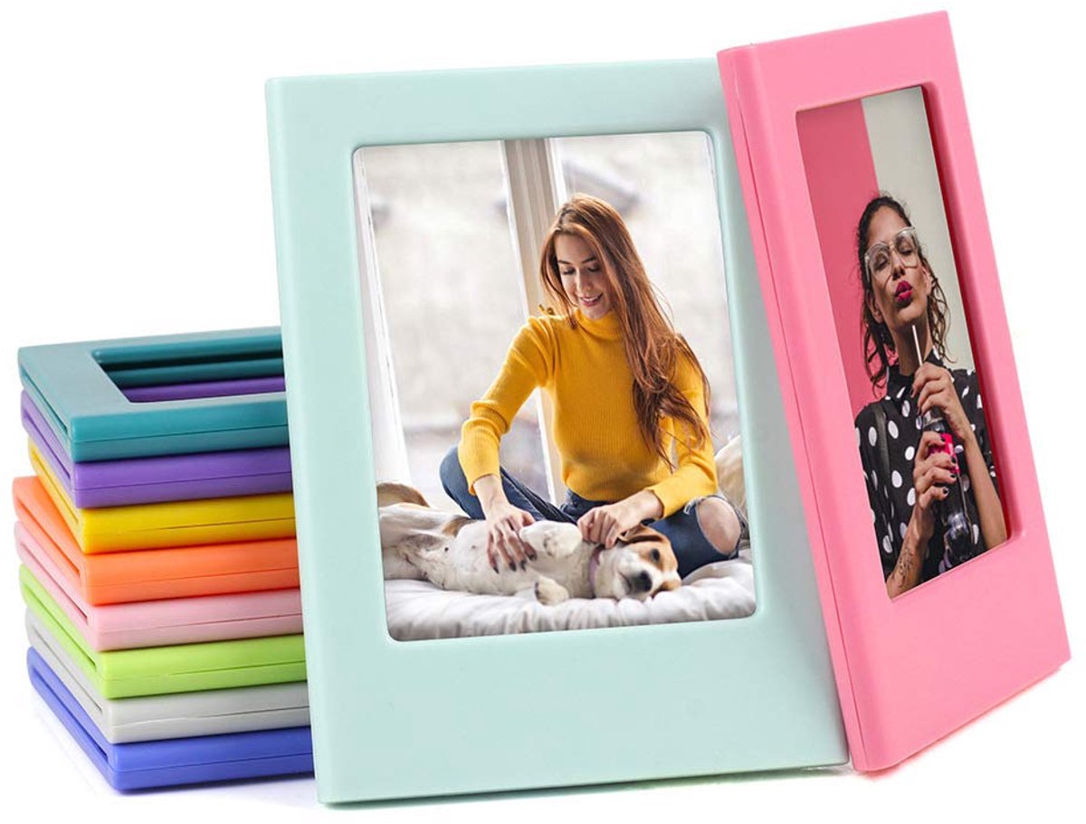 Kleurrijke Mini Pocket Magnetische Fotolijsten, 3.5X2.5 Inch, Koelkast Fotolijsten, Fit Voor Instax, 10 Kleuren/Pak