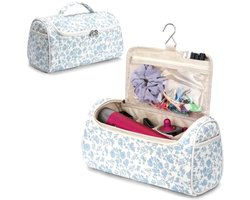 PromoHome Sac de voyage pour Dyson Airwrap Styler/Shark Flexstyle et accessoires, sac de sèche-cheveux portable avec crochet, sac de rangement compatible avec sèche-cheveux Dyson Supersonic, sac organisateur pour Airstrait - Bleu floral