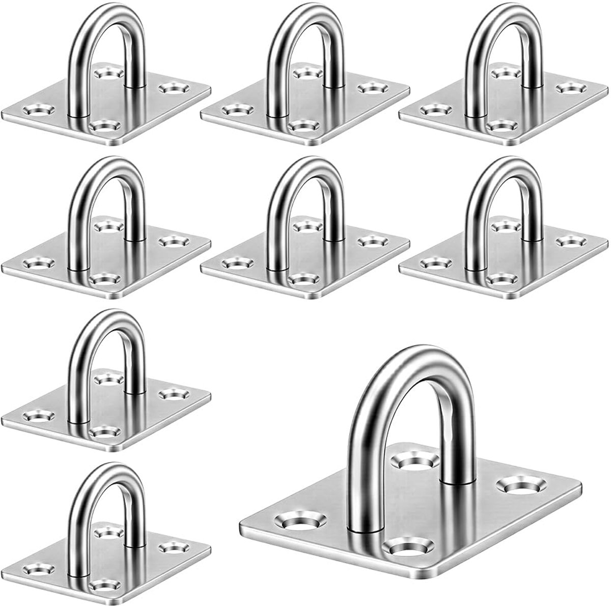 10 stuks 4 x 3 cm 304 roestvrijstalen plafondhaken pad ooghaken zware plafondhaak voor hangmat schommel opknoping kit plantenhangers hardware outdoor indoor activiteit