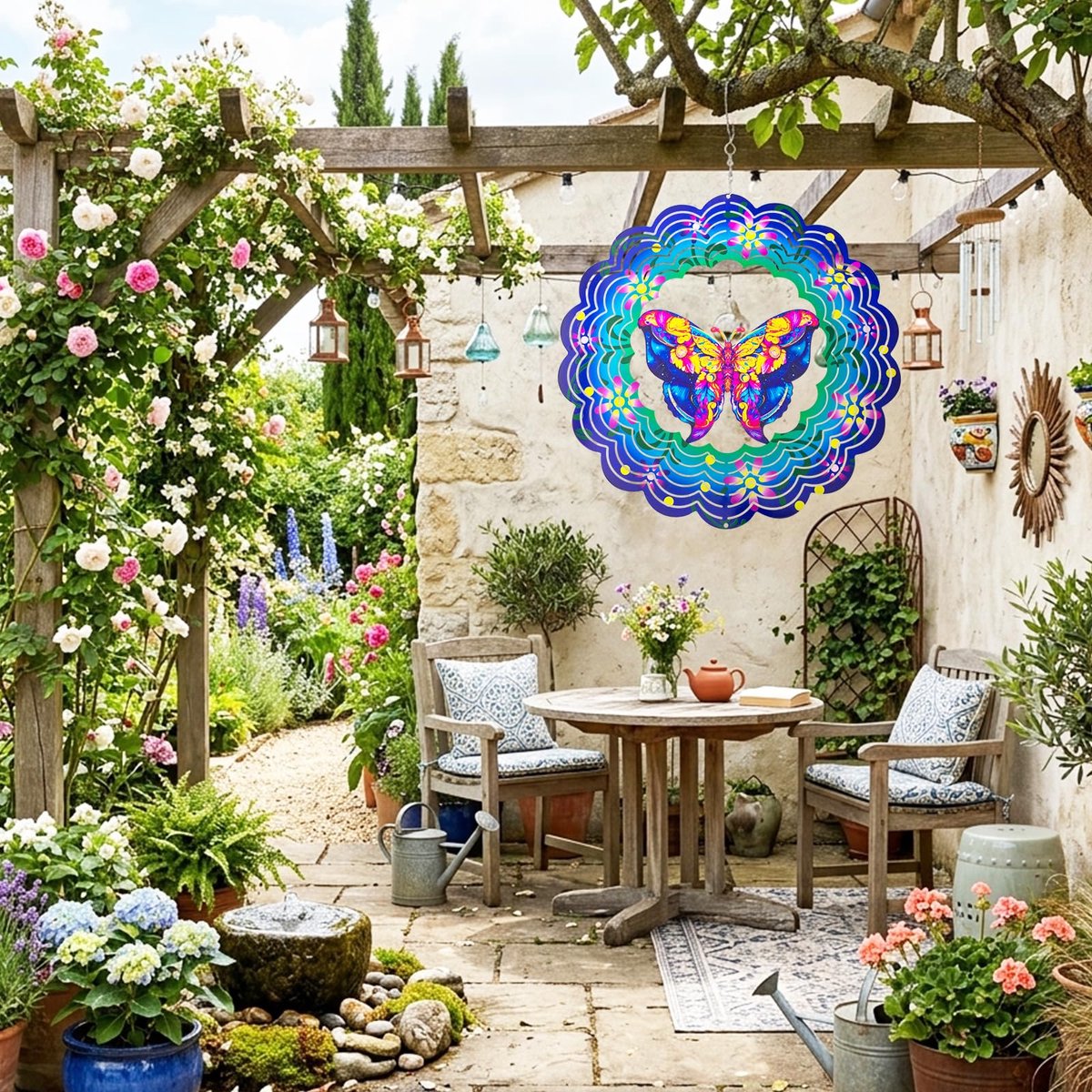 metalen windspinners - vlindergeschenken voor vrouwen moeder oma vrouw, hangende windspinner voor buiten- en binnendecoraties, 30,5 cm windspinner voor kerst ornament geschenken
