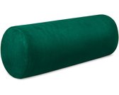 Nekrol met hoes Yoga Bolster Kniekussen Positioneringsrol 40x15 cm - Nekkkussen Kussenrol Yogabolster Kniekussen Sierkussen en klein kussen lange rol Groen Schaduw Fluweel
