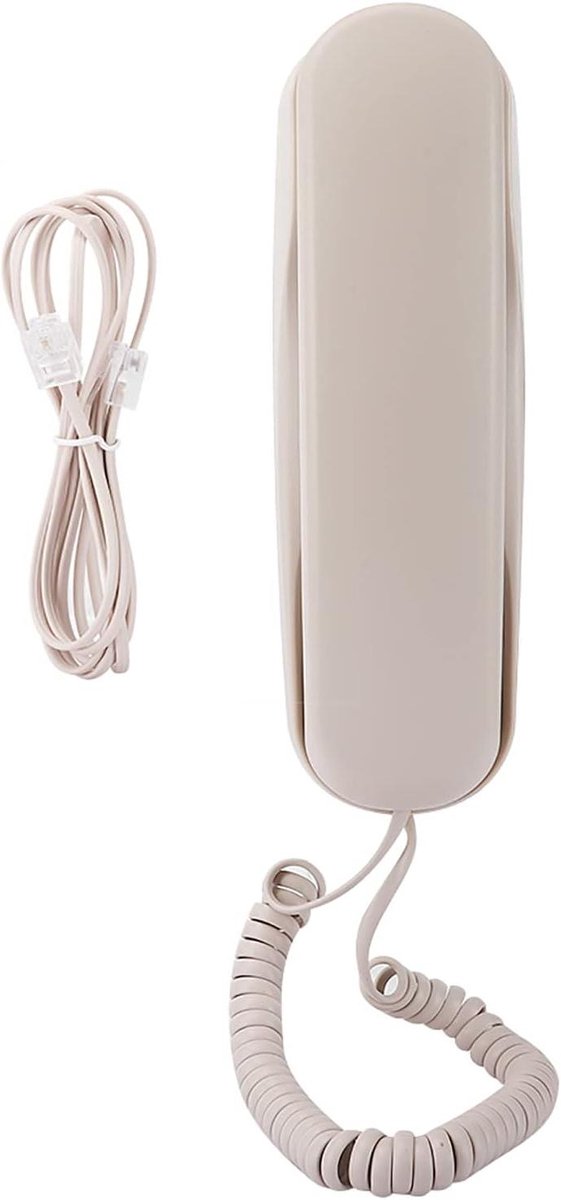 Vaste Telefoon - Telefoon voor thuis - Communicatie Thuis - Tafel en muur - Compact formaat - Beige