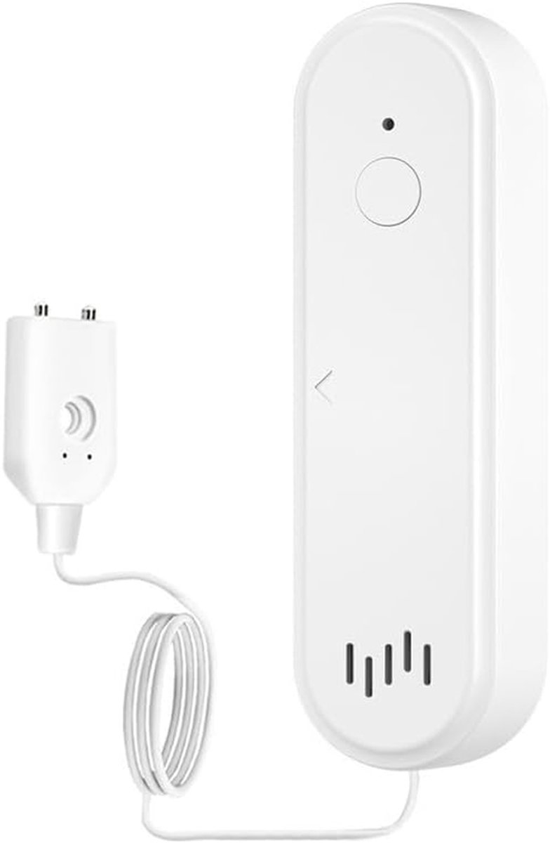 Waterlekdetector - Watermelder Alarm - Huis Beveiligen - Dubbele Connectiviteit - 9 x 6 x 3 cm - Wit