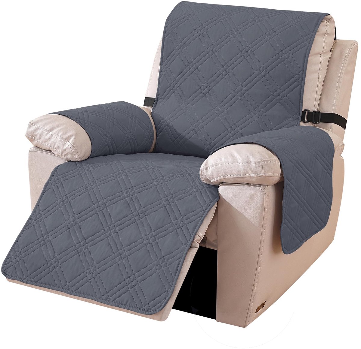 Omkeerbare Hoes Voor Fauteuil, Universeel Stoelbeschermer Voor Televisiestoel, Hoes Voor Relaxstoel Krasbestendig, Relax Fauteuilbeschermer (Groot 1 Plaats, Donkergrijs + Lichtgrijs)