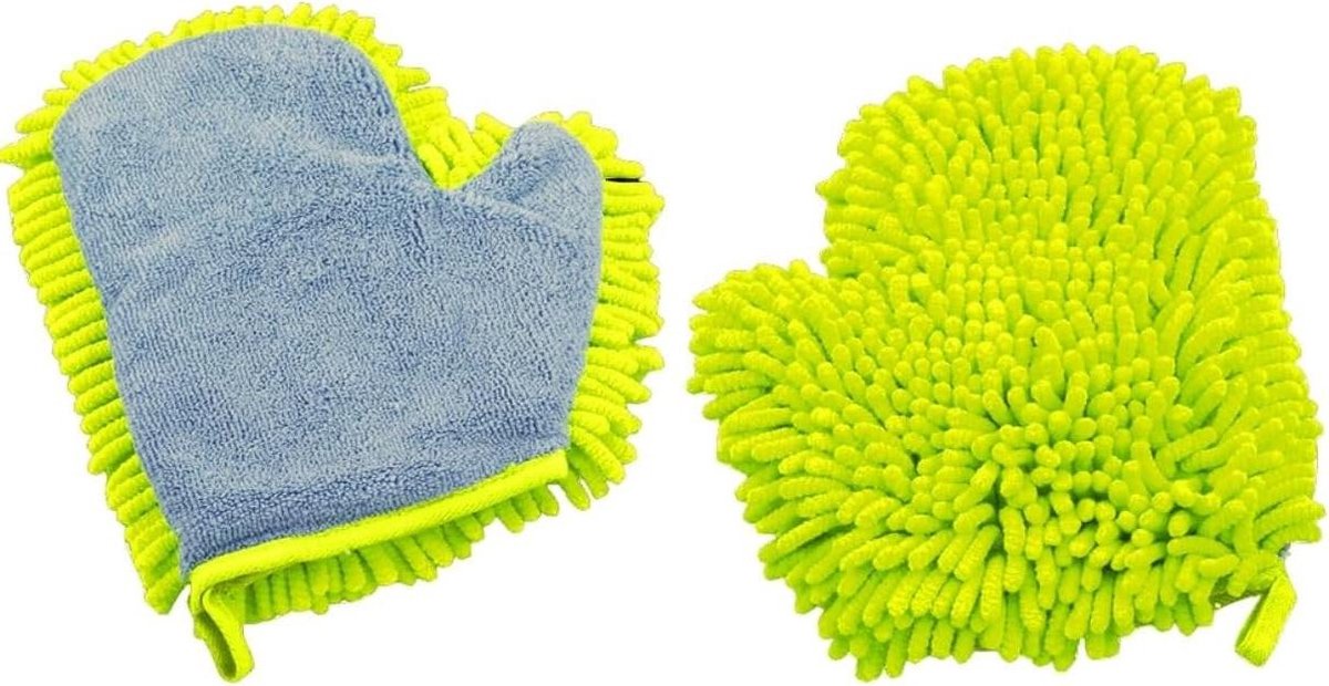 Microvezel Poetshandschoen - Auto Washandschoen - Zacht Auto Onderhoud - Universeel Inzetbaar - 27 x 21 cm - Grijs