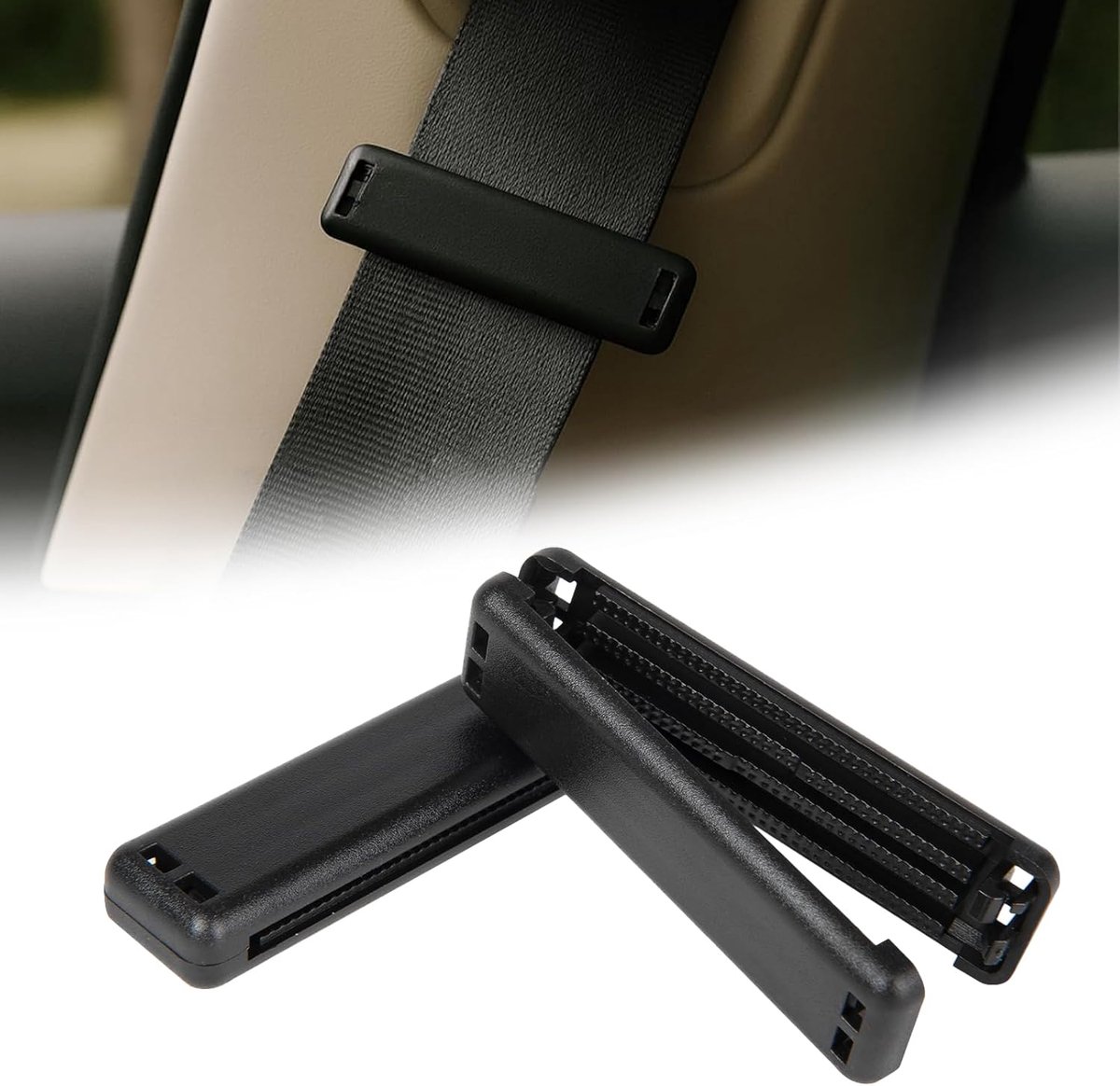 2 veiligheidsgordelclips voor alle motorvoertuigen, veiligheidsgordelversteller voor alle passagiersgroepen, gordelstopper auto, veiligheidsgordelstopper, veiligheidsgordelversteller