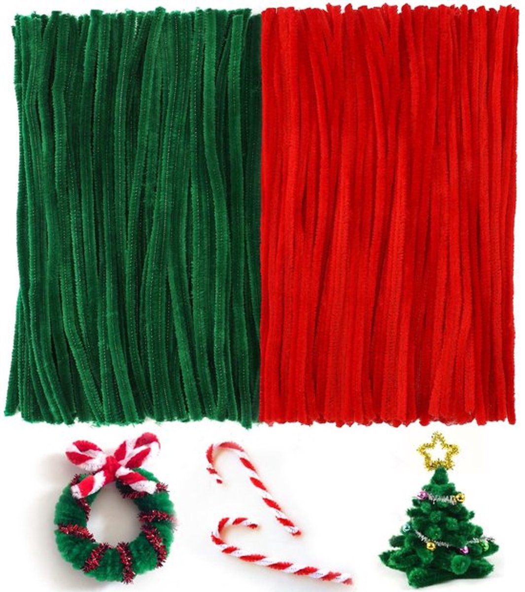 Dailygoody - Pijpenragers - Knutselen - Chenilledraad - Rood en Groen