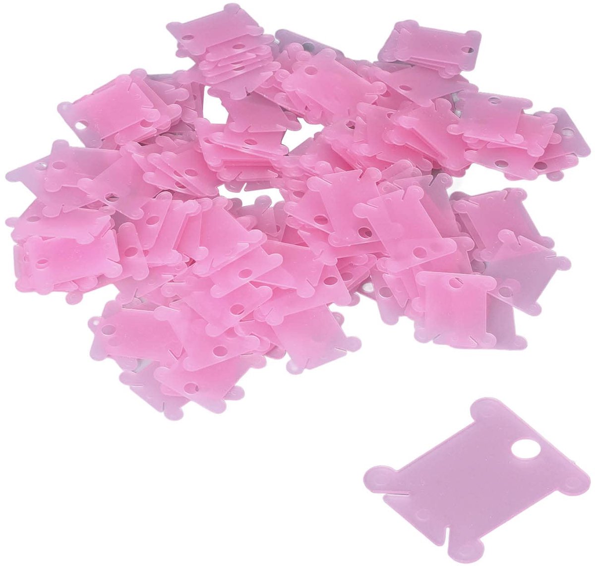 200 stuks plastic floss klosjes, kruissteek borduurwerk katoenen draad organisator Floss klossen kaart voor ambachtelijke borduurwerk naaien (Roze)