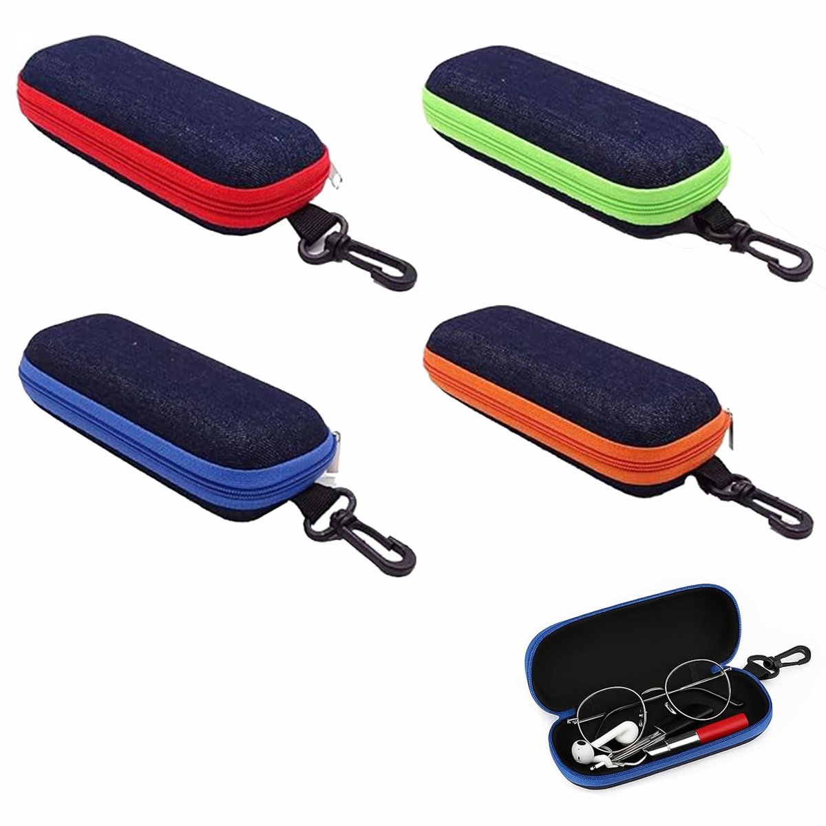 Brillenkokers, brillenkoker hardcase, draagbare harde brillenkoker, maakt je bril veiliger, zwart, 16*6.5*5.6cm