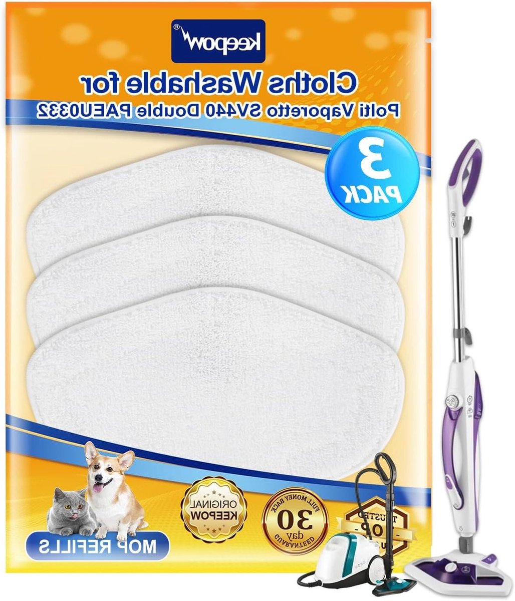 Stoomreiniger Doeken - Doekjes Pads - Grondige Reiniging - Microvezel Materiaal - 3 Stuks - Wit