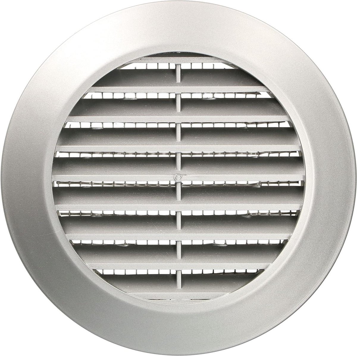 Ventilatierooster Rond - Afvoerrooster Insectenhor - Luchtuitwisseling Garanderen - Met Insectenwerend Gaas - Diameter 70 mm - Zilver Satijn