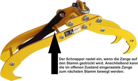 Houthakker Tang Dubbele Rij met Slot - 1600 kg Laadvermogen voor Stammen tot 45 cm — afbeelding 4
