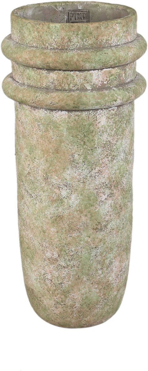 PTMD Almeda Green Cement Vase With 2 Borders High M