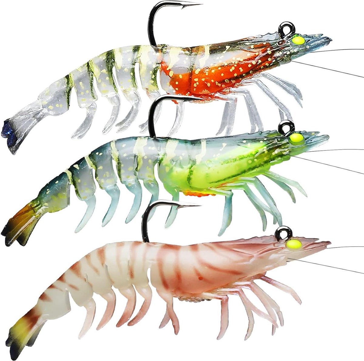 Zachte Vis Lokaas - Kunstaas Shrimp - Vissen Vangen - Realistische Zwembeweging - 11 cm - Gekleurd