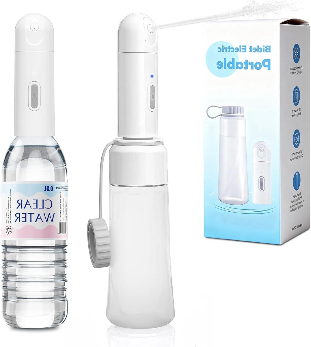 Draagbaar Reisbidet - Elektrische Sprayer - Persoonlijke Hygiëne - Dubbele Reinigingsmodi - 350 ml - Wit