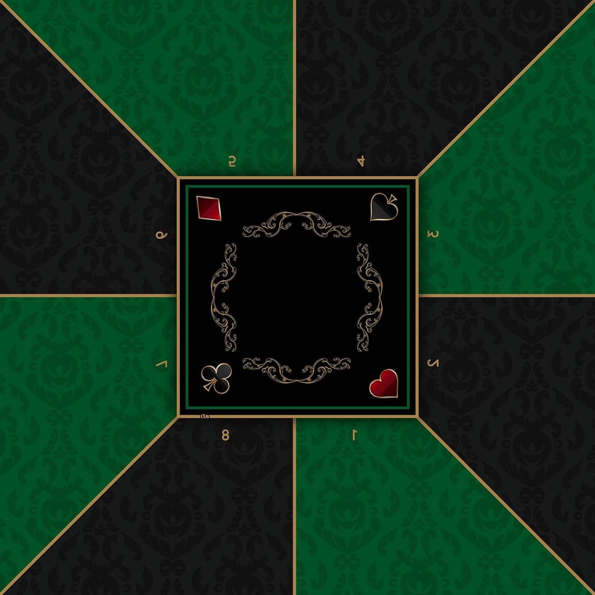 Pokermat - Speelmat Spel - Poker Avonden - Antislip Basis - 100 x 100 cm - Groen