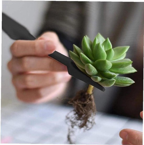 Vetplant Gereedschapsset - Mini Tuinset - Kamerplant Verzorging - Ergonomische Handgrepen - 5 Delig - Zwart — afbeelding 3